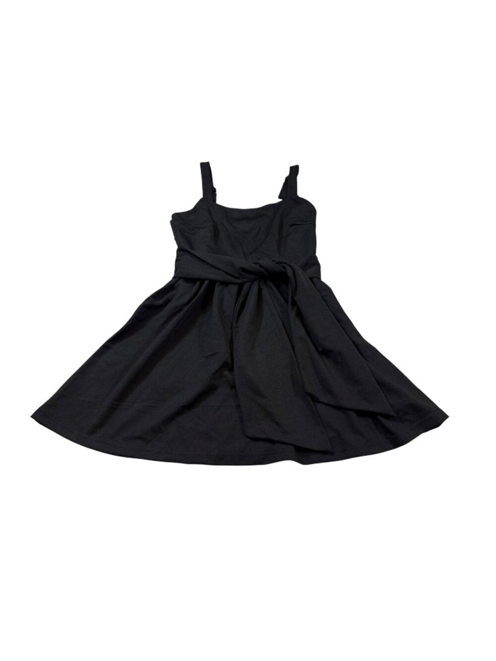 White Birch Womens Sleeveless black Dress With tie Sash Belt Accents (JJ270)